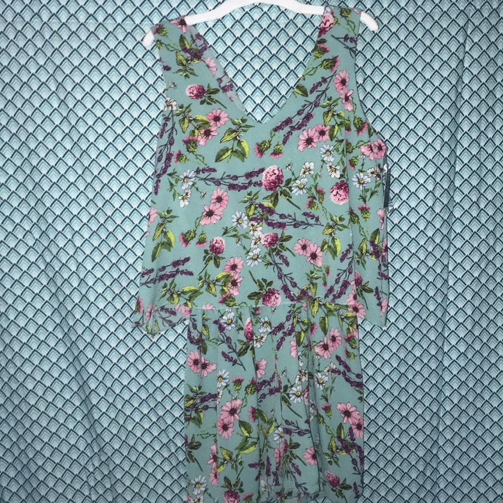Turquoise flower romper